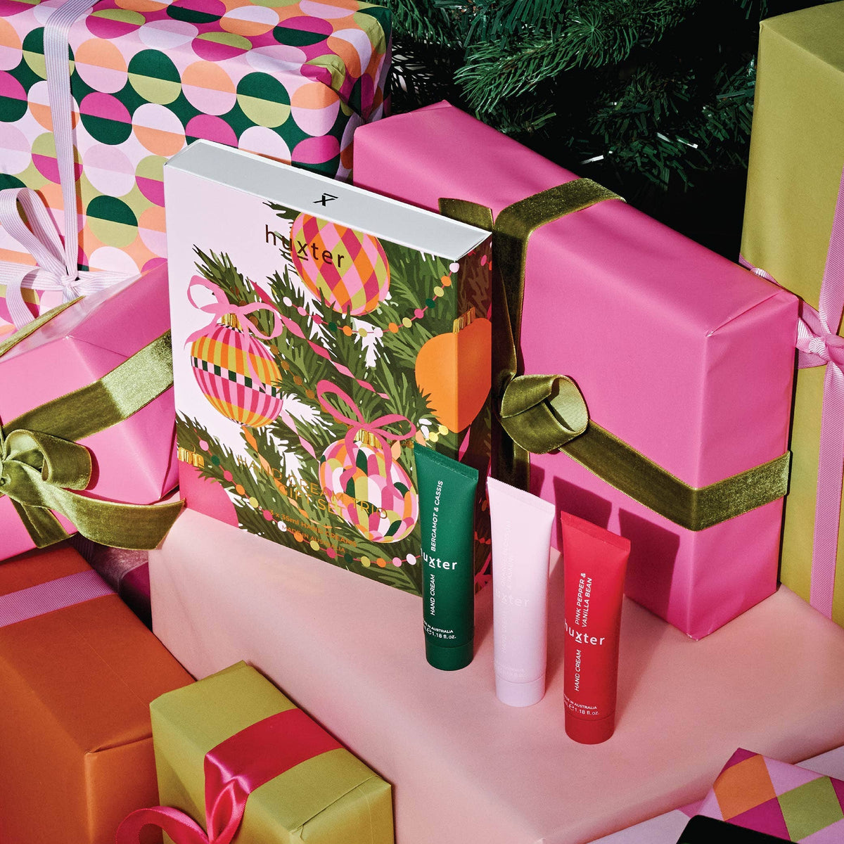 Hand Cream Trio Gift Set - Adorned Xmas - 3 x 35ml Hand Creams Huxter