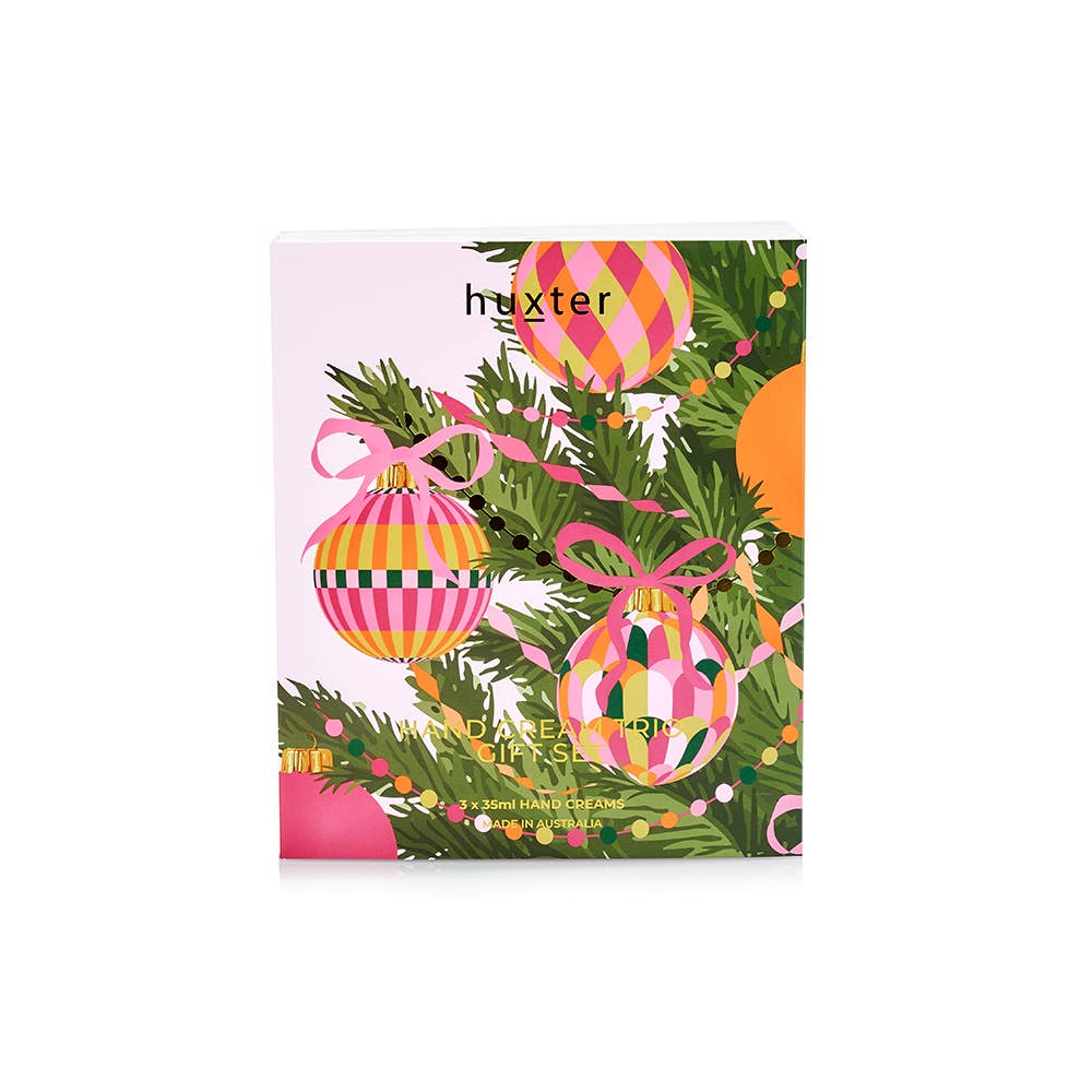 Hand Cream Trio Gift Set - Adorned Xmas - 3 x 35ml Hand Creams Huxter