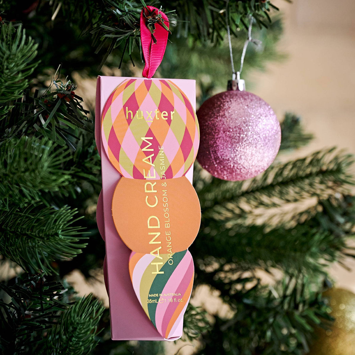 Hanging 35ml H'Cream - Soft Pink - Diamonds - Adorned Xmas - Orange Blossom & Jasmine Huxter