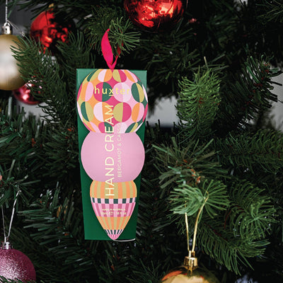 Hanging 35ml H'Cream - Green - Circles - Adorned Xmas - Bergamot & Cassis Huxter