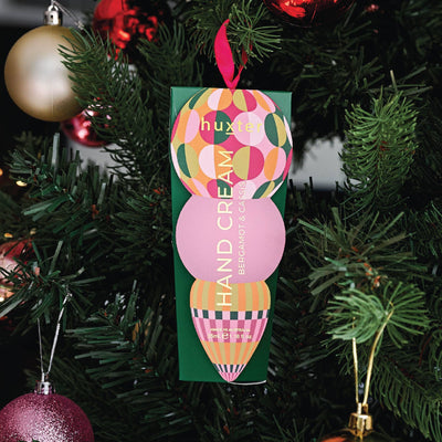 Hanging 35ml H'Cream - Green - Circles - Adorned Xmas - Bergamot & Cassis Huxter